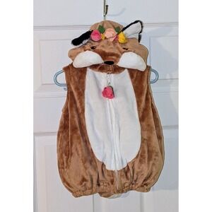 Dream Play Imagine Fox Costume Hooded Vest Girls 6-24 Month Flowers NWOT